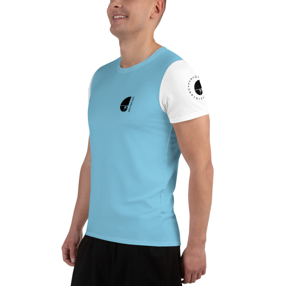 Mens Athletic Polyester T-shirt — Sky Blue