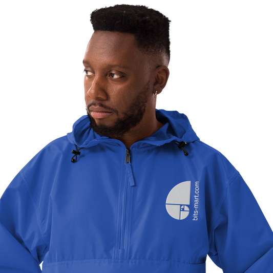 Embroidered Champion Packable Jacket — Royal Blue